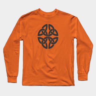 Celtic Shamrock Tribal Knot In Gray Long Sleeve T-Shirt